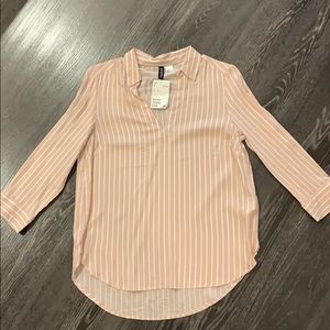 Pink and white stripped blouse
